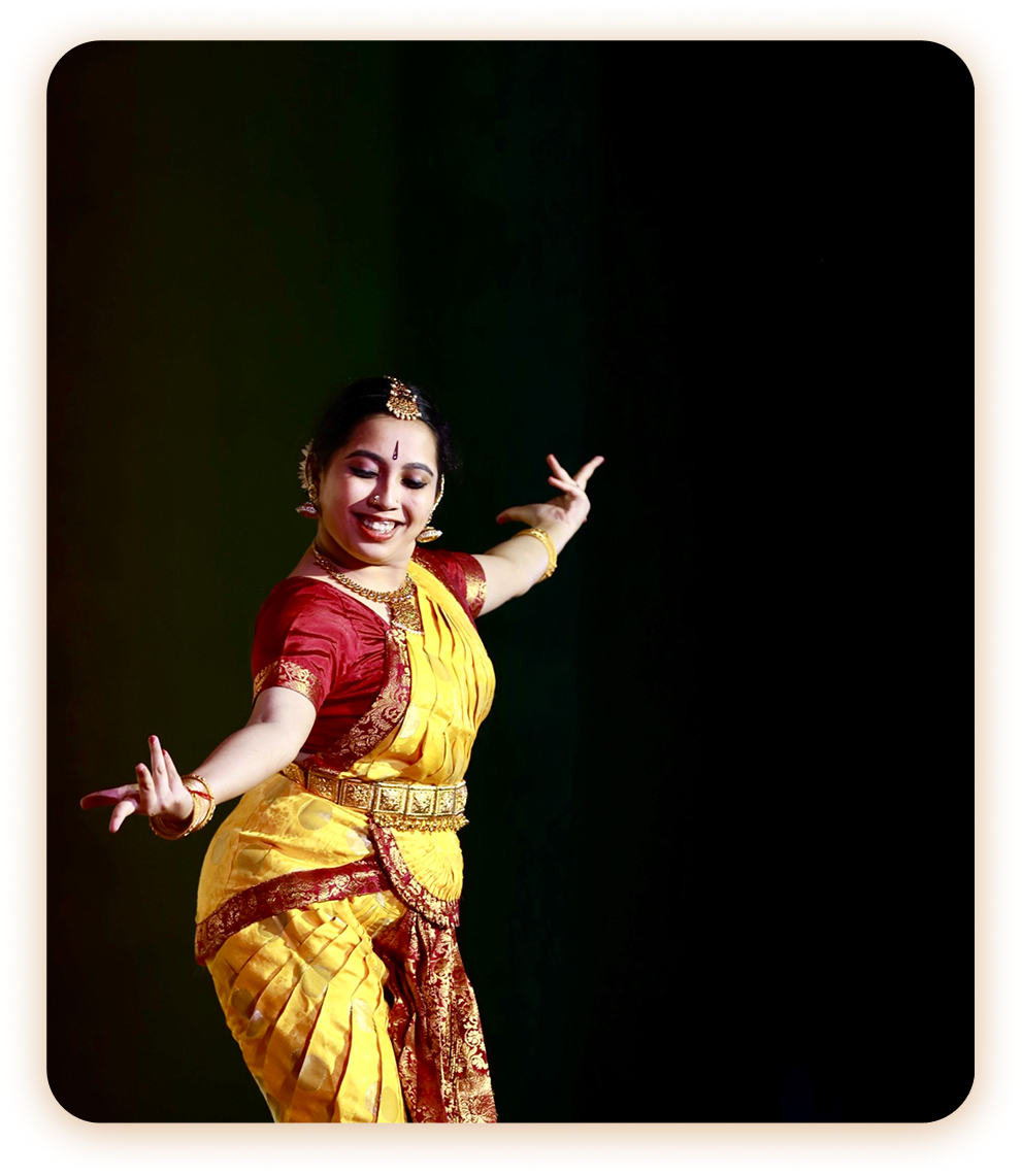 Classical dancer in performance pose